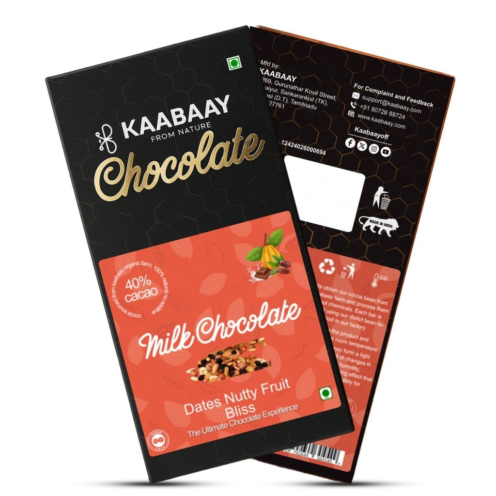 Milk Chocolate 40% Dates Nutty Fruity Bliss 80gm