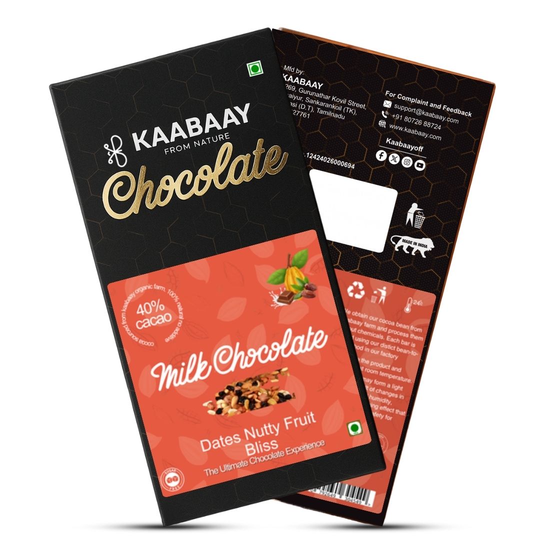Milk Chocolate 40% Dates Nutty Fruity Bliss 80gm