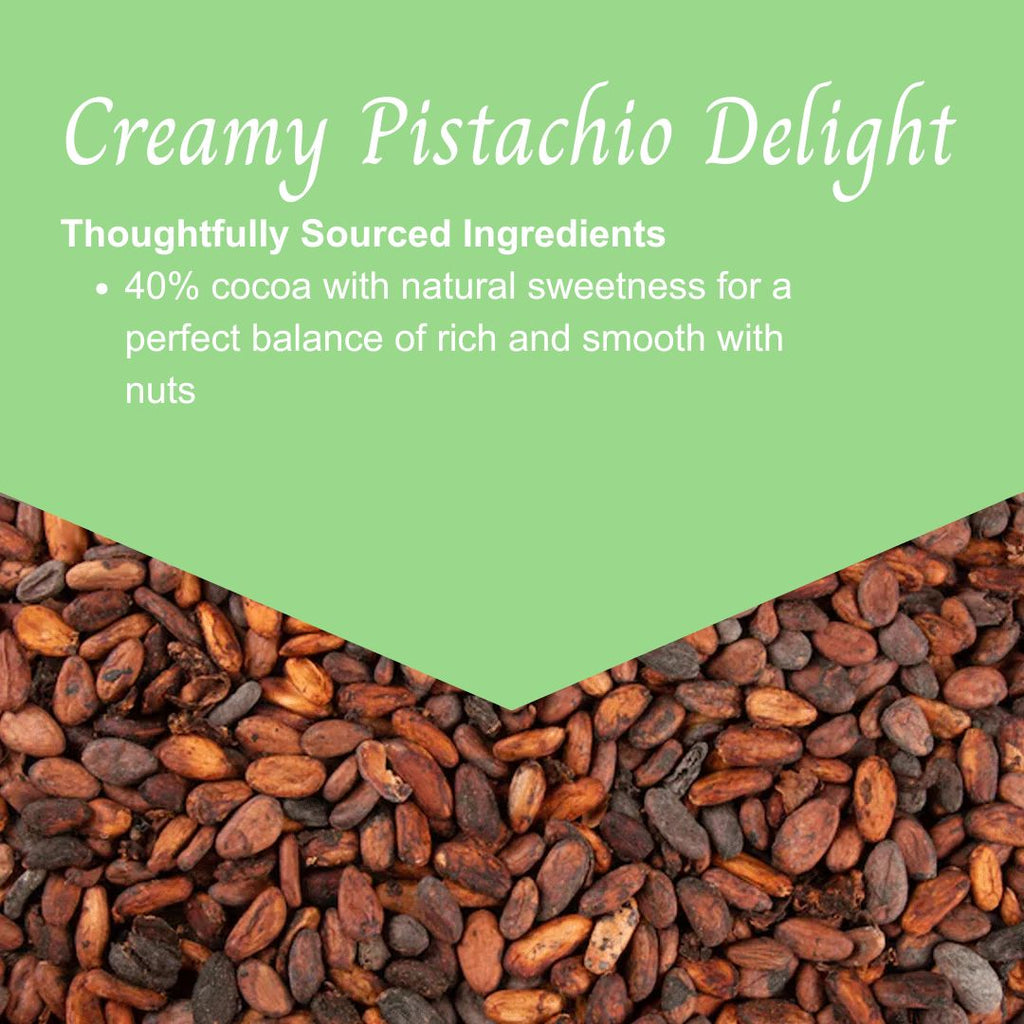 Milk chocolate 40% Creamy Pistachio Delight Bar 80gm