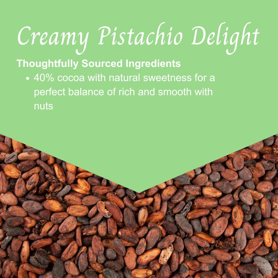 Milk chocolate 40% Creamy Pistachio Delight Bar 80gm